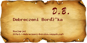 Debreczeni Boróka névjegykártya
